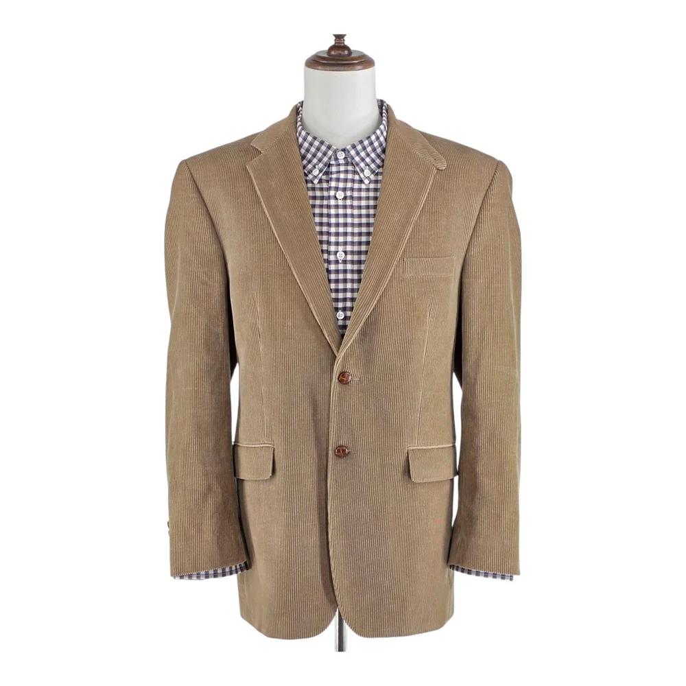 Ralph Lauren Corduroy Elbow Patch Mens Blazer 42L Tan Ivy League Americana